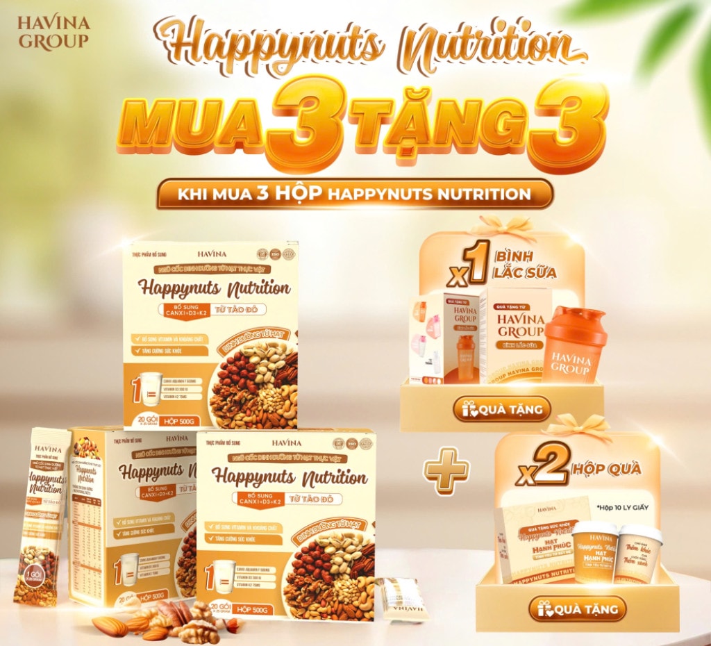 Combo 3 hộp sữa hạt Happynuts